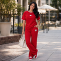 Cherry Red Medallion Two-Piece Lounge Set
