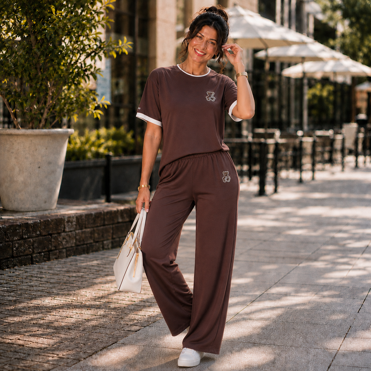 Cocoa Teddy Two-Piece Lounge Set